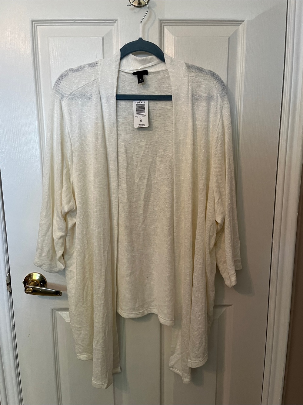 torrid Off-White Open-Front Lightweight Cardigan